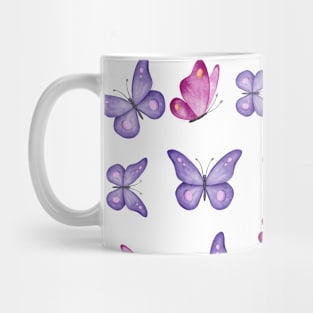 Butterfly Pattern - Purple Coloured Mug
